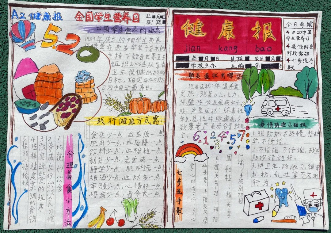 “5.20”中国学生营养日 | 国维学子手绘手抄报向健康“表白” “5.20”中国学生营养日 | 国维学子手绘手抄报向健康“表白”