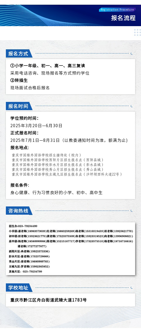 重庆市国维外国语学校2025年秋季学期招生简章